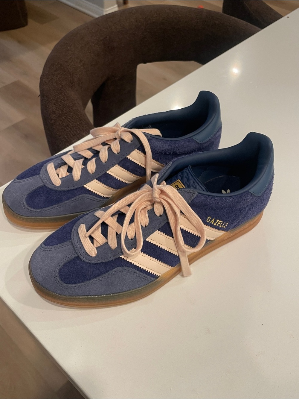 Adidas Gazelle Suede Sneakers in Navy and Cream NEW